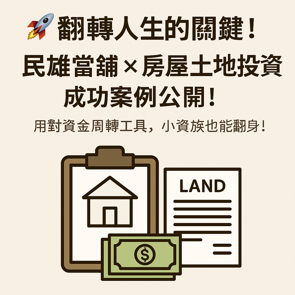 Read more about the article 翻轉人生！透過民雄當舖資金周轉成功投資房屋土地的真實故事與秘訣