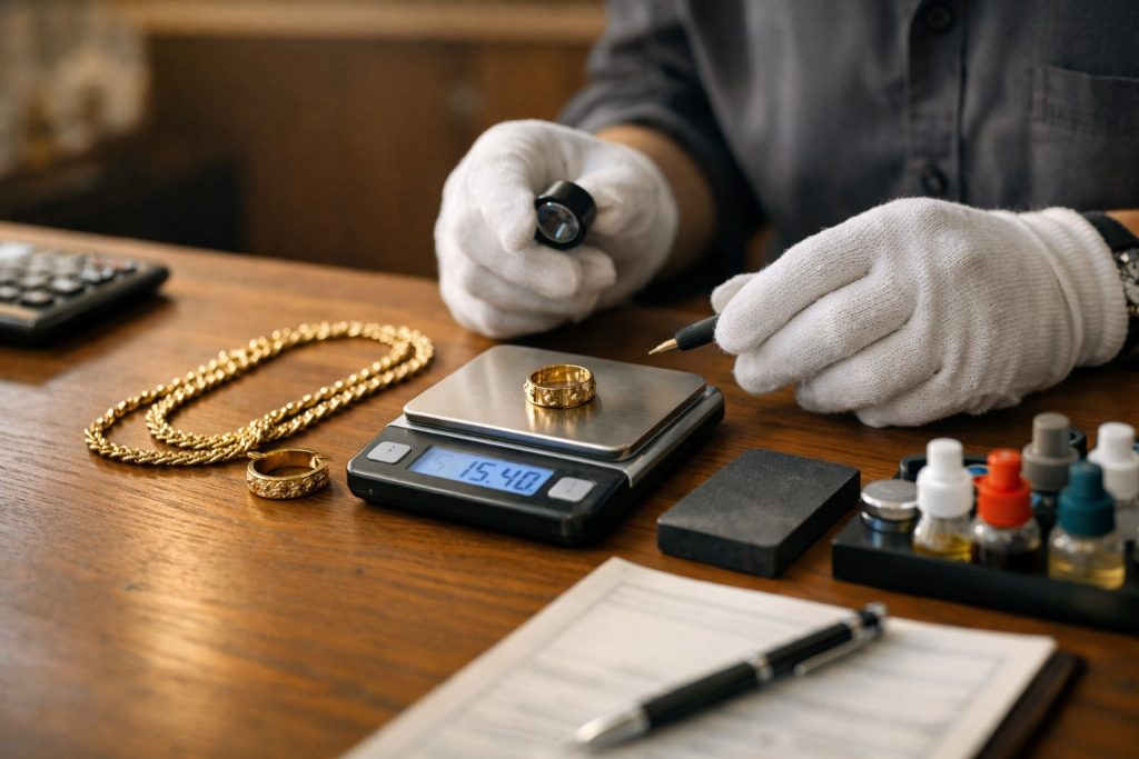 當鋪專業鑑定黃金 典當借款 流程