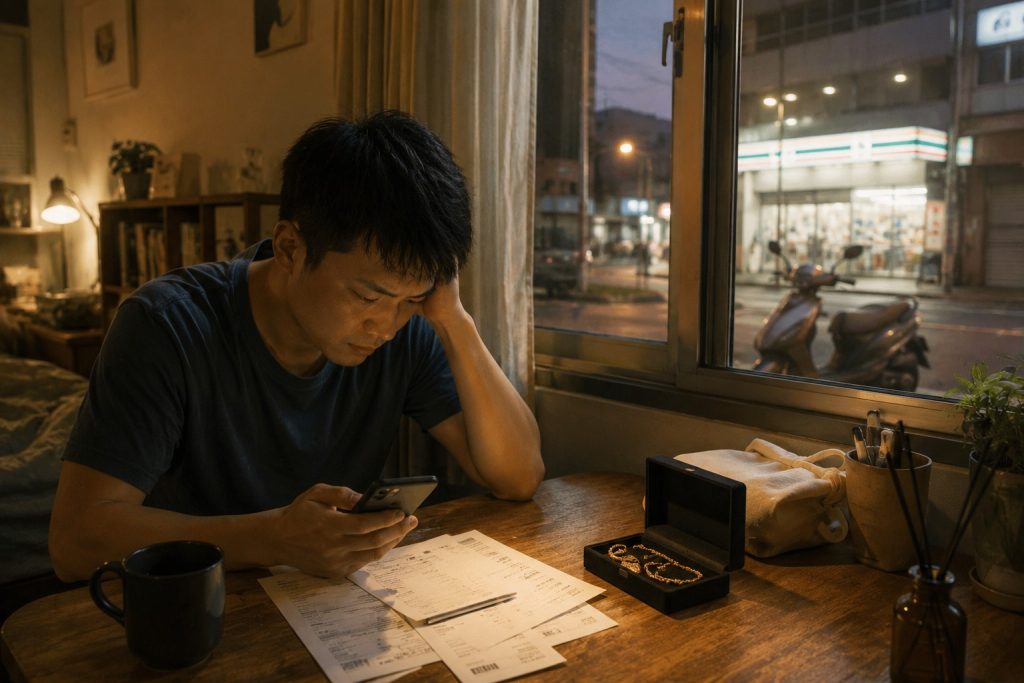 嘉義黃金借款 與東鑫當舖嘉義借款生活周轉情境畫面