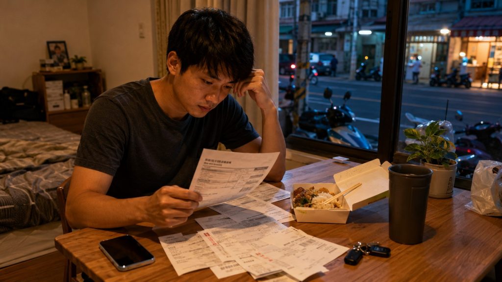 嘉義生活費不夠 時,租屋族面對月底房租與生活開銷壓力的借款案例情境照